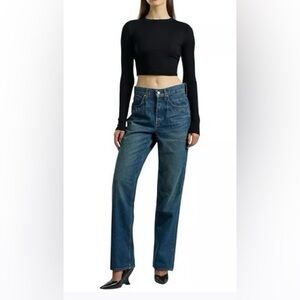 Cotton Citizen Women's Straight Leg Jeans in Dark Blue Denim